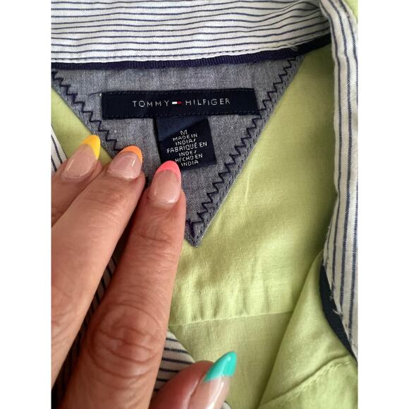 Tommy Hilfiger 100% Cotton Button Down Dress Shirt Lime Green Size Medium - Picture 5 of 8